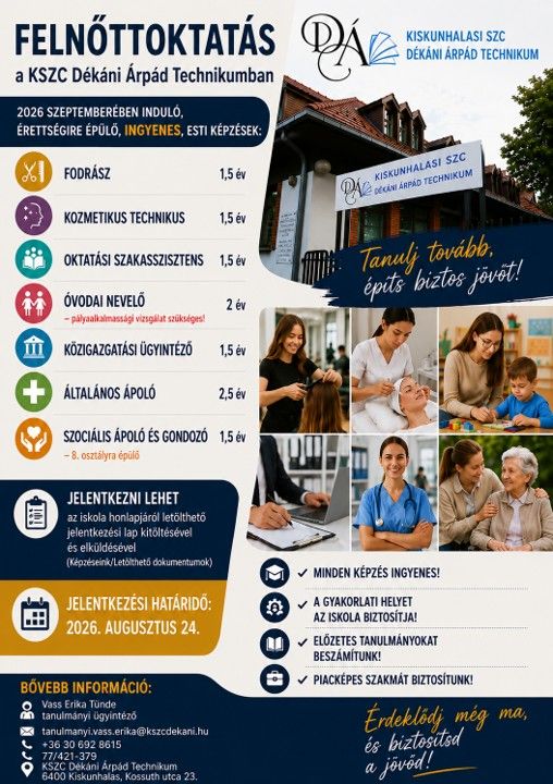 Felnőttoktatás 2026. szeptember