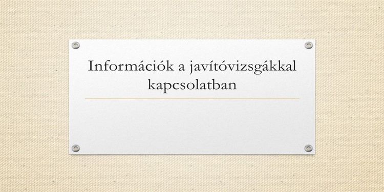 Javítóvizsga információk