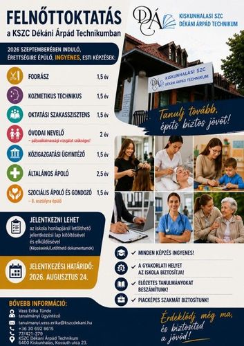 Felnőttoktatás 2026. szeptember